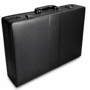 Solo Hard Case Briefcase Attache Black Combination Lock Organizer Business Bags